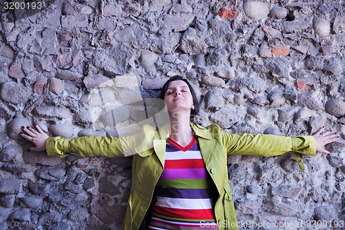 Image of tourist woman in verona