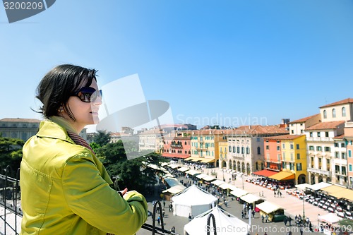 Image of tourist woman in verona