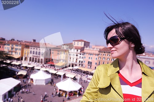 Image of tourist woman in verona