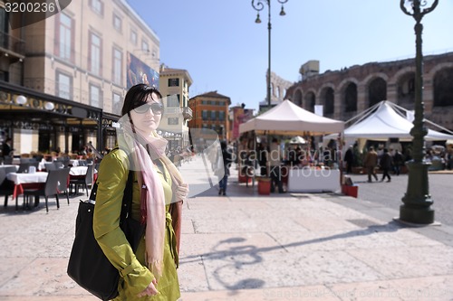 Image of tourist woman in verona