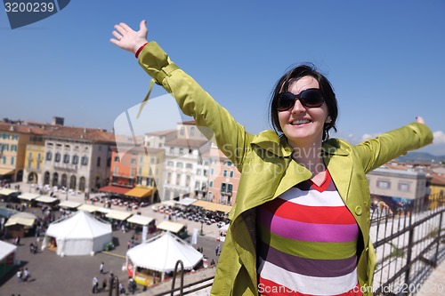 Image of tourist woman in verona