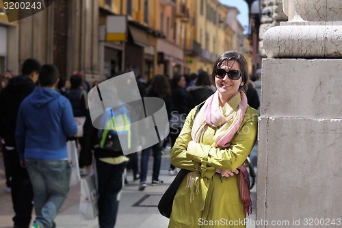 Image of tourist woman in verona