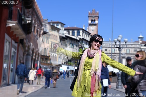 Image of tourist woman in verona