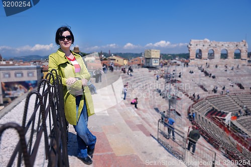 Image of tourist woman in verona