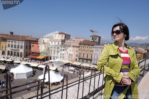 Image of tourist woman in verona