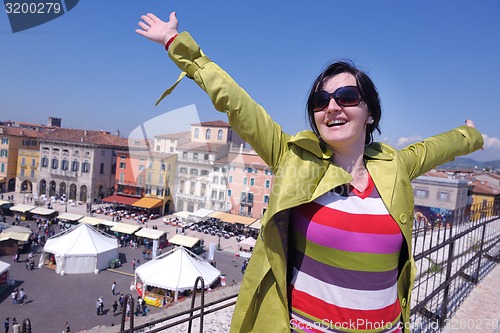 Image of tourist woman in verona