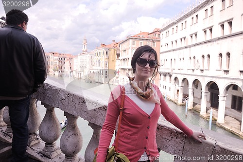 Image of Beautiful woman in Venice