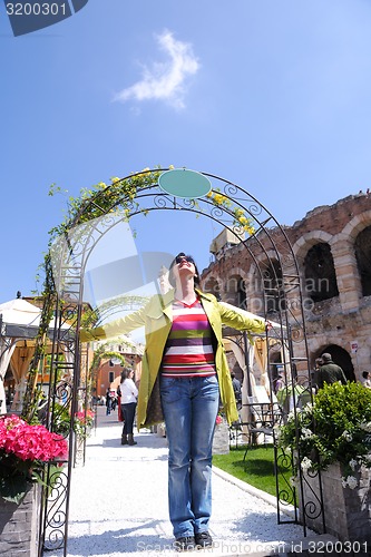 Image of tourist woman in verona