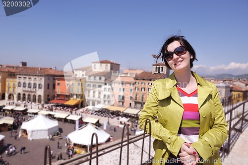 Image of tourist woman in verona