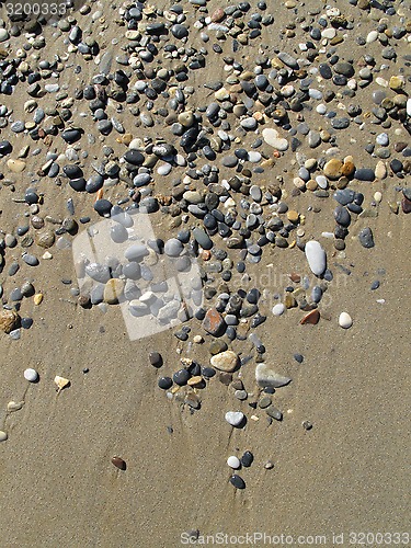 Image of Sand background with sea pebbles