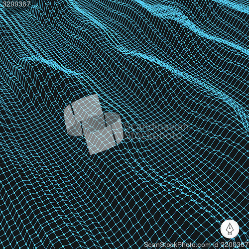 Image of Abstract grid background. Water surface. Vector illustration. 