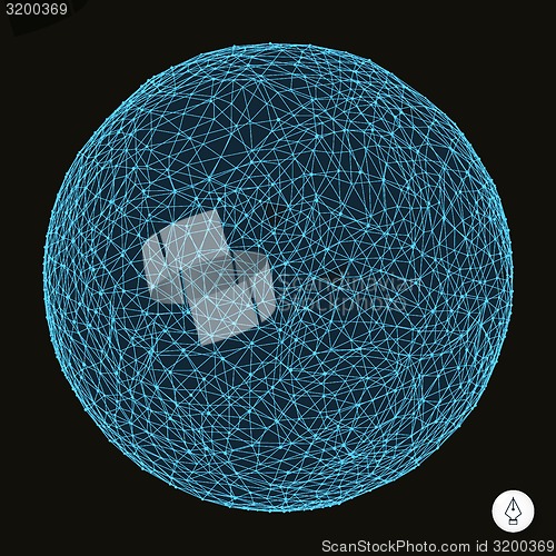 Image of 3d sphere. Global digital connections. Technology concept. 