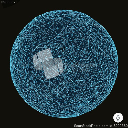 Image of 3d sphere. Global digital connections. Technology concept. 