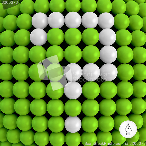 Image of Question. Abstract technology background with balls. 3d vector i