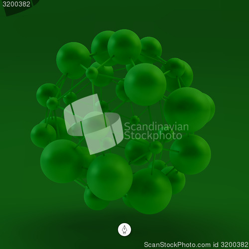 Image of 3D Molecule structure background. Graphic design. Vector Illustr