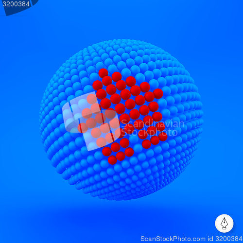 Image of 3d home icon. Web sign. 