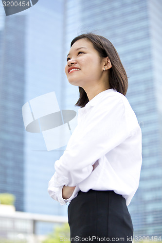 Image of Asian young female executive smiling portrait