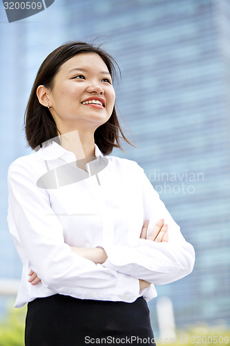 Image of Asian young female executive smiling portrait