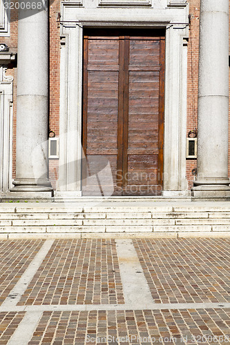 Image of  italy  lombardy     in  the somma lombardo old   church  closed