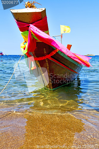 Image of boat prow   the  kho tao bay isle white  beach     south china s