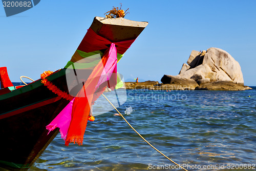 Image of prow asia in the  kho tao bay isle white  beach    