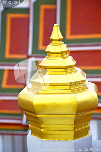 Image of roof  gold    temple   in   bangkok  
