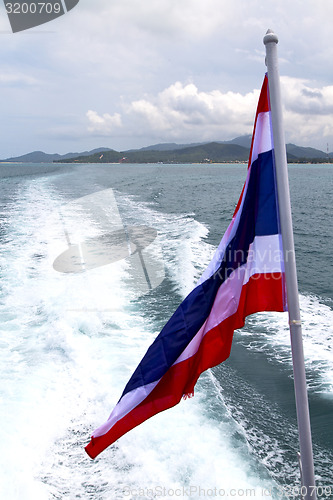 Image of asia myanmar  samui bay isle waving flag     and south china sea