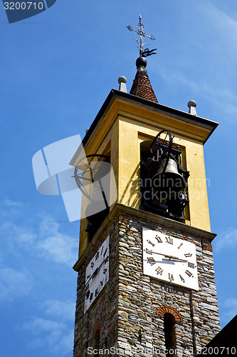 Image of jerago old abstract in   wall  and church  bell sunny day 