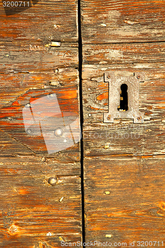 Image of abstract  house  door     in red   the milano old        closed 