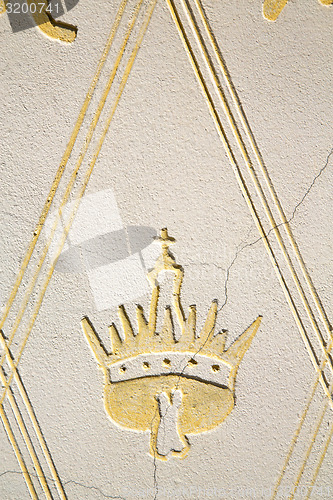 Image of wall milan  in italy old   church concrete  crown