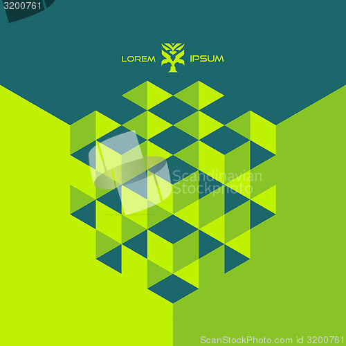 Image of Vector 3d abstract cubes.  Colorful template. 