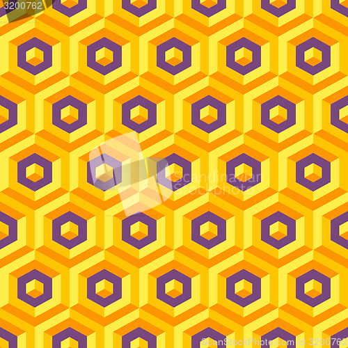 Image of Seamless abstract 3d texture with hexagonal elements. Vector ill