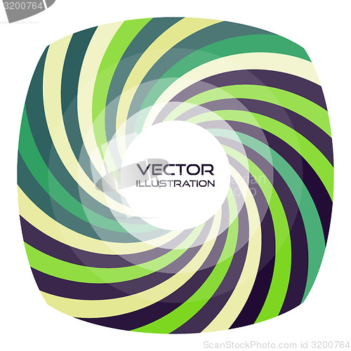 Image of Striped frame with round shaped place for text. Vector swirl bac