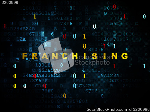 Image of Finance concept: Franchising on Digital background