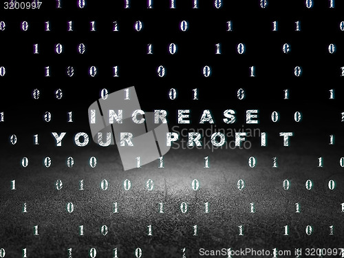Image of Business concept: Increase Your profit in grunge dark room