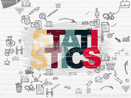 Image of Business concept: Statistics on wall background