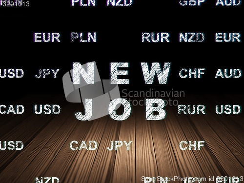 Image of Finance concept: New Job in grunge dark room