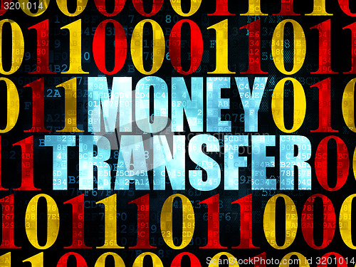 Image of Finance concept: Money Transfer on Digital background