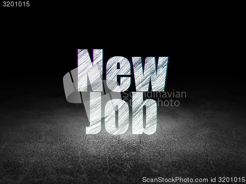 Image of Finance concept: New Job in grunge dark room