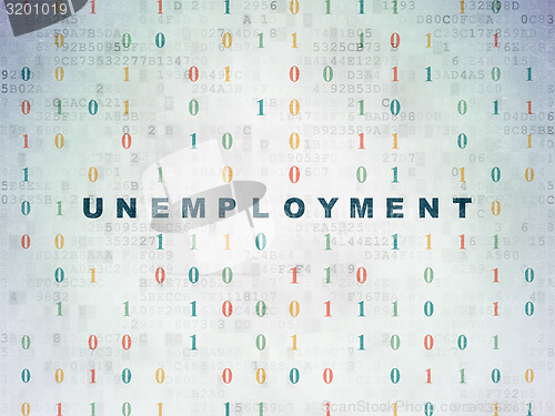 Image of Business concept: Unemployment on digital background