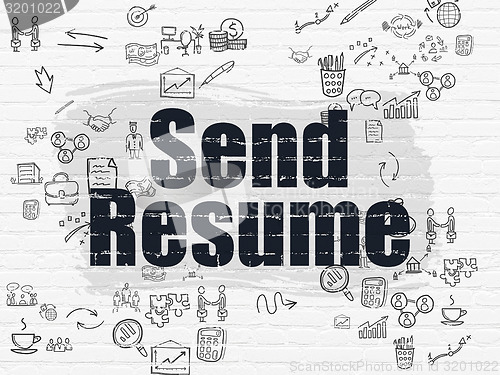 Image of Business concept: Send Resume on wall background