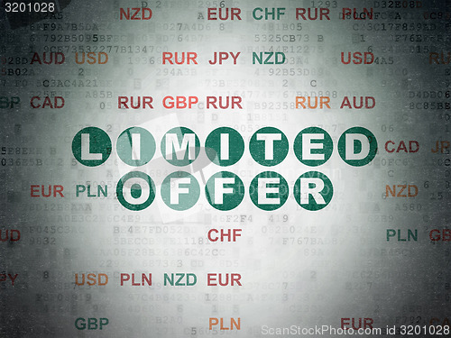 Image of Finance concept: Limited Offer on digital background