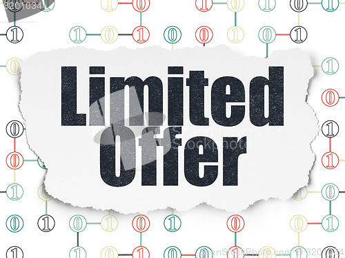 Image of Business concept: Limited Offer on Torn Paper background