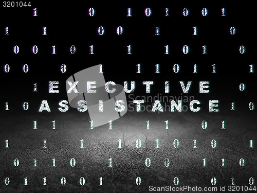 Image of Business concept: Executive Assistance in grunge dark room