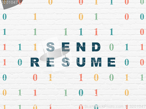 Image of Business concept: Send Resume on wall background