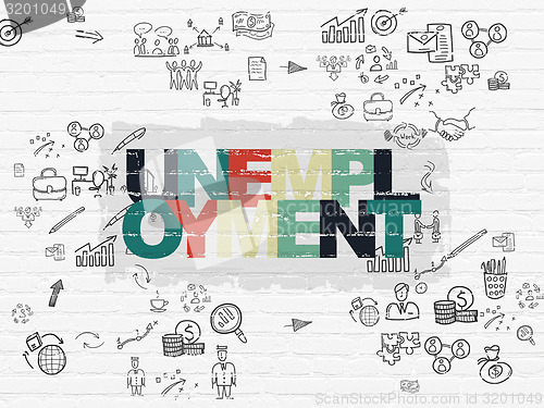 Image of Business concept: Unemployment on wall background