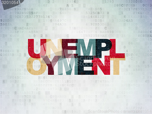 Image of Business concept: Unemployment on digital background