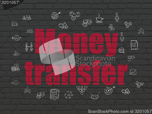 Image of Business concept: Money Transfer on wall background