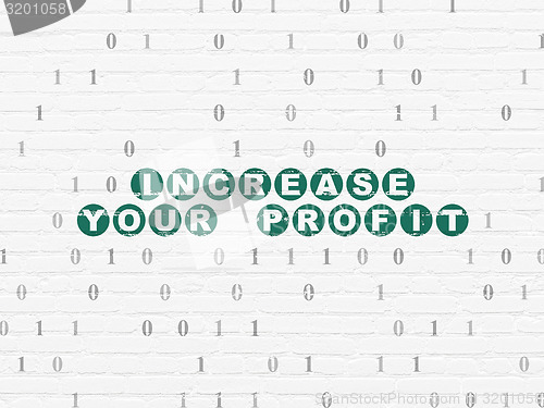 Image of Finance concept: Increase Your profit on wall background