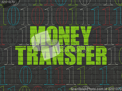 Image of Business concept: Money Transfer on wall background